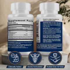 Prosvent Advanced Prostate Support bottle back detailing ingredients and claims.