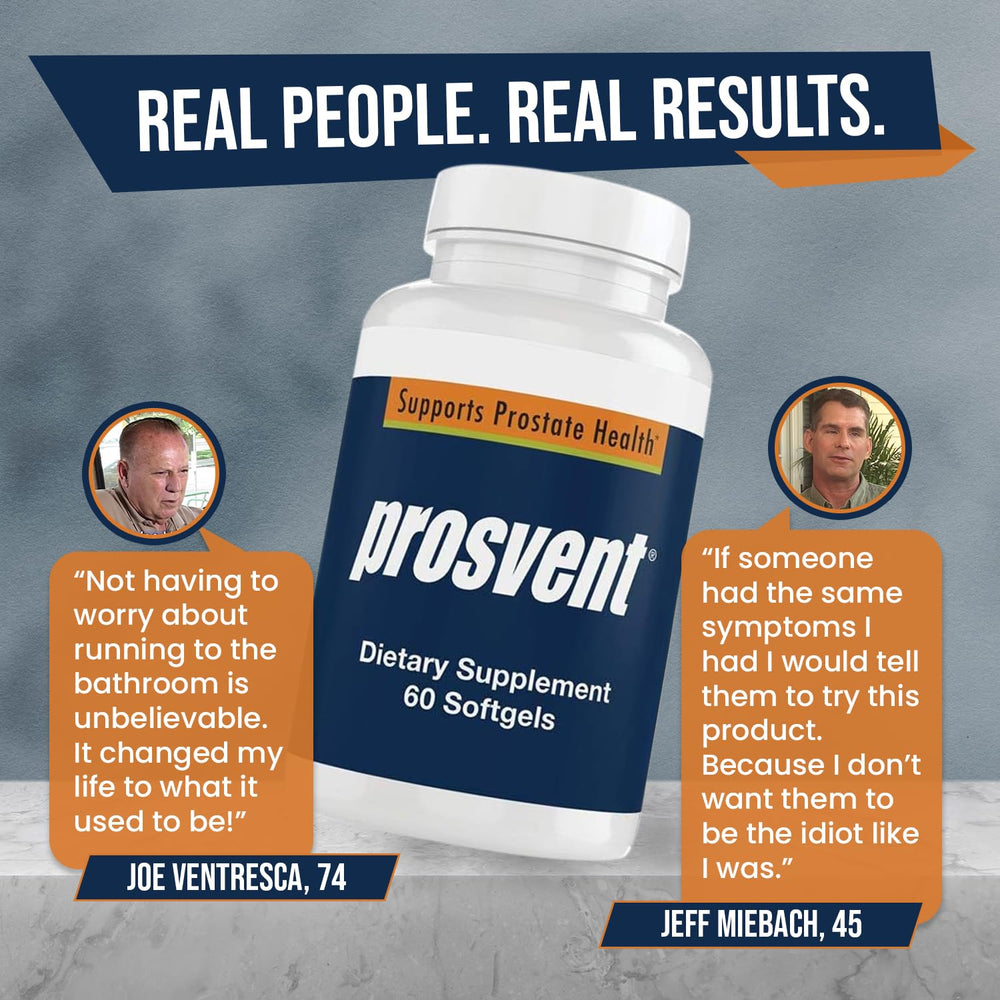 Prosvent Advanced Prostate Support label close-up featuring Saw Palmetto and zinc.