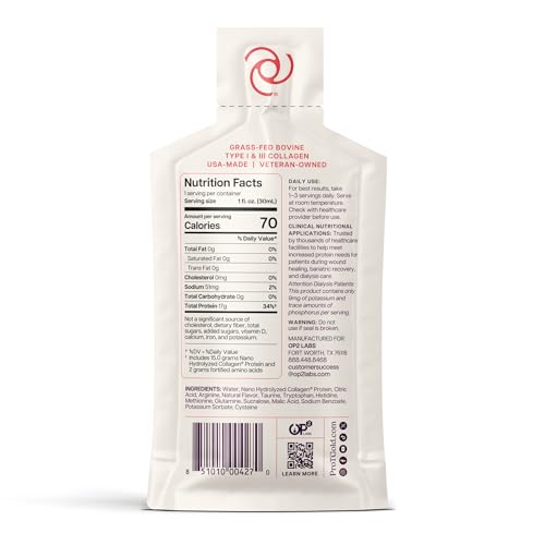 ProT Gold berry collagen pouch offers portable 17 g protein per serving.