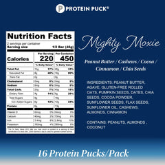 Protein Puck bars close-up show dense texture and real ingredients for steady nutrition.