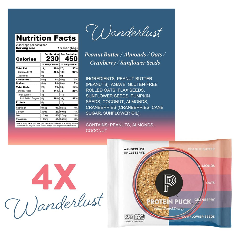 Protein Puck bars designed for on the go meals or quick energy boosts.
