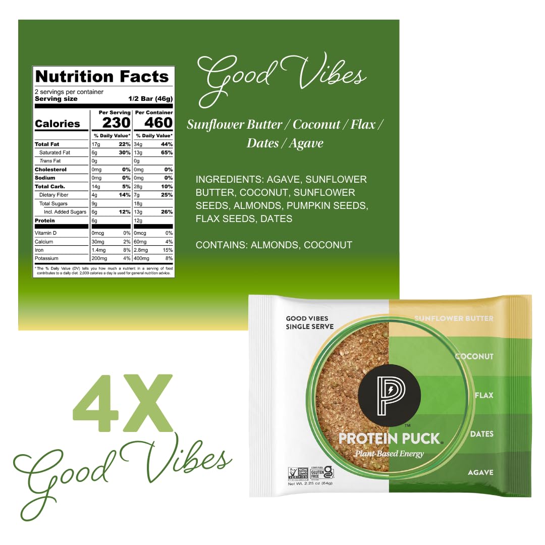 Protein Puck kosher certified snack suitable for plant based lifestyles.