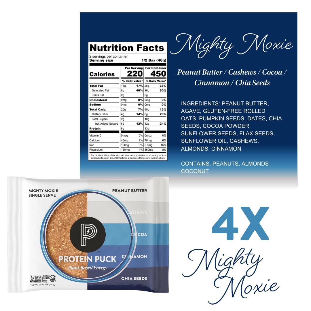 Protein Puck individually wrapped bars emphasize portion control and freshness.