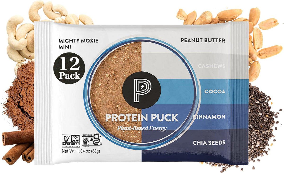 Protein Puck mini bar Cocoa Cashew, convenient on-the-go protein snack for steady energy.