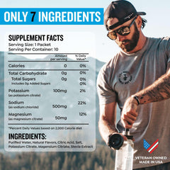 PROTEKT Raspberry packet dissolving in water for effortless on-the-go hydration.