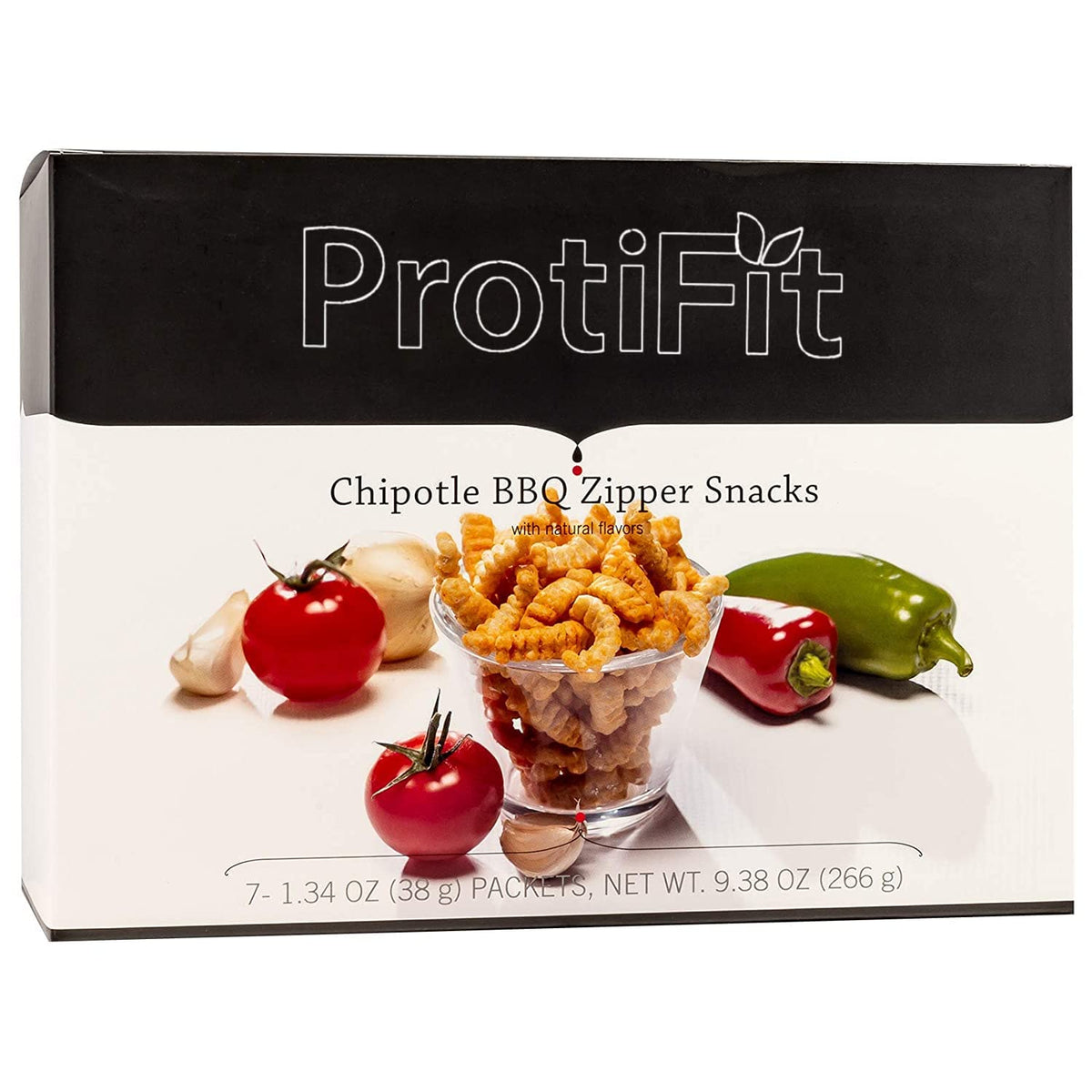 ProtiFit Chipotle BBQ Zipper Snacks pack showing 15g protein per serving for on-the-go fueling