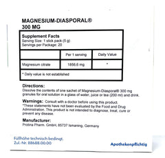 Protina Magnesium Diasporal granules dissolve quickly in water