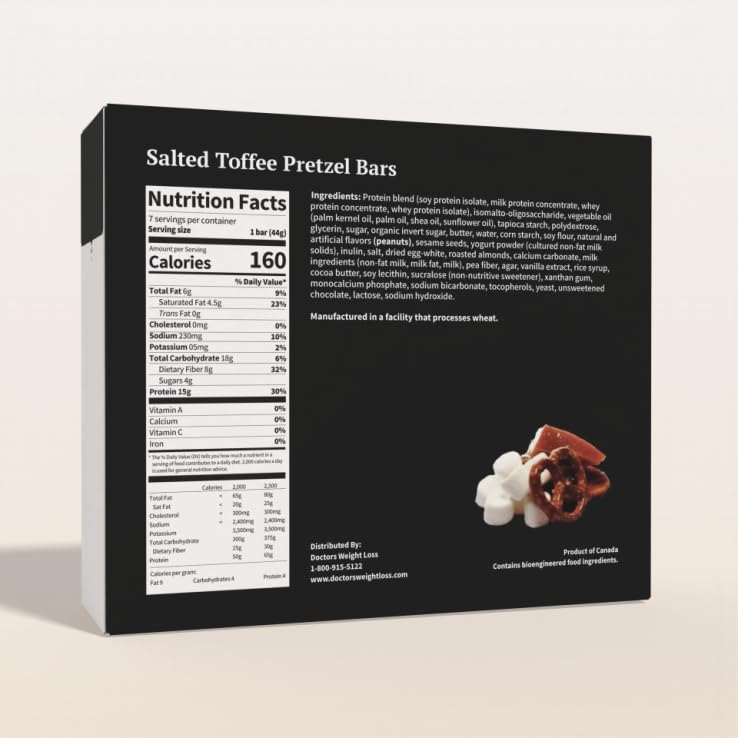 ProtiWise Salted Toffee Bar break-open view shows creamy center and protein-packed bite