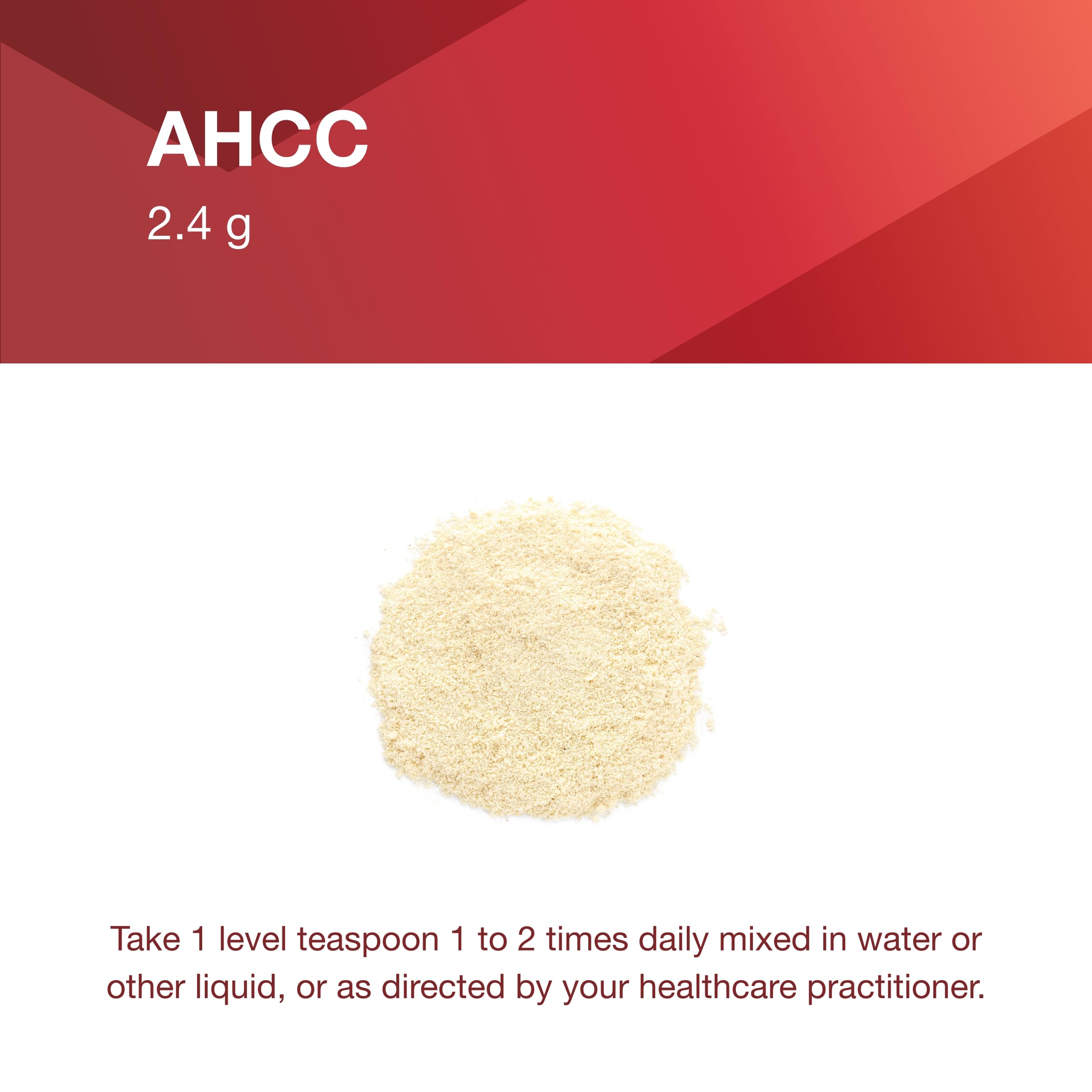 PROTOCOL FOR LIFE BALANCE AHCC Powder packaging highlights quality and GMP standards