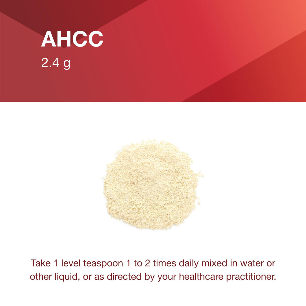 PROTOCOL FOR LIFE BALANCE AHCC Powder packaging highlights quality and GMP standards