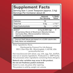 PROTOCOL FOR LIFE BALANCE AHCC Powder pour demonstrates smooth mixing for daily use