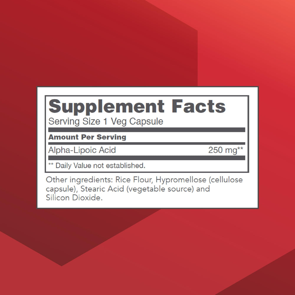 Protocol For Life Balance Alpha-Lipoic Acid capsules close-up showing 250 mg per capsule.