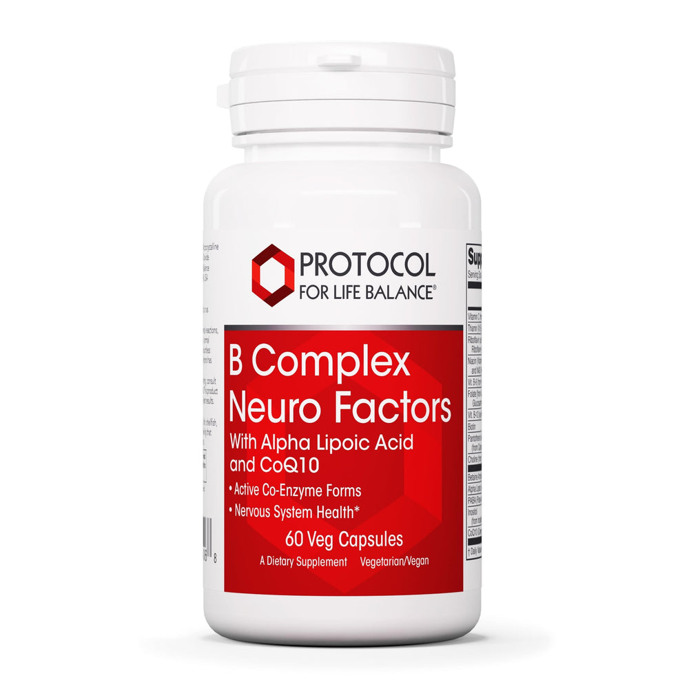 Protocol for Life Balance B Complex Neuro Factors bottle with capsules for daily energy