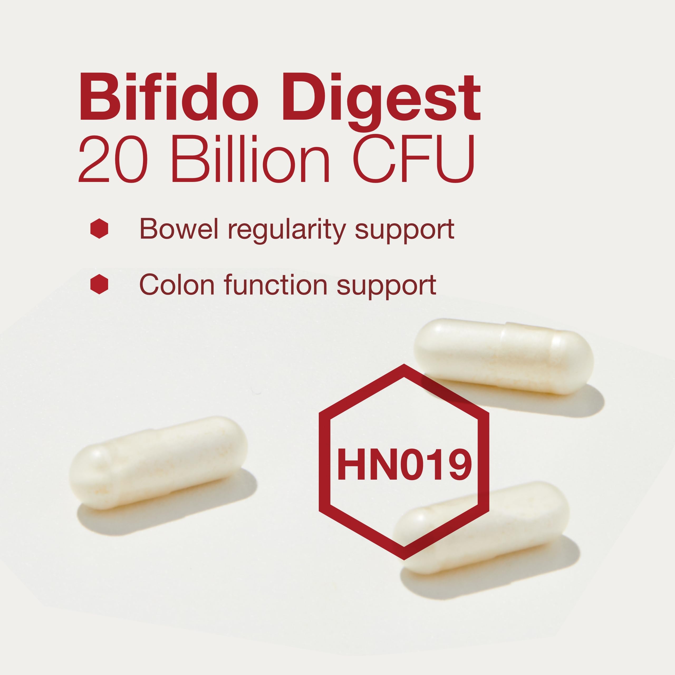Identity-verified GI support badge on Bifido Digest packaging.