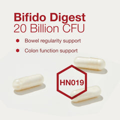 Identity-verified GI support badge on Bifido Digest packaging.