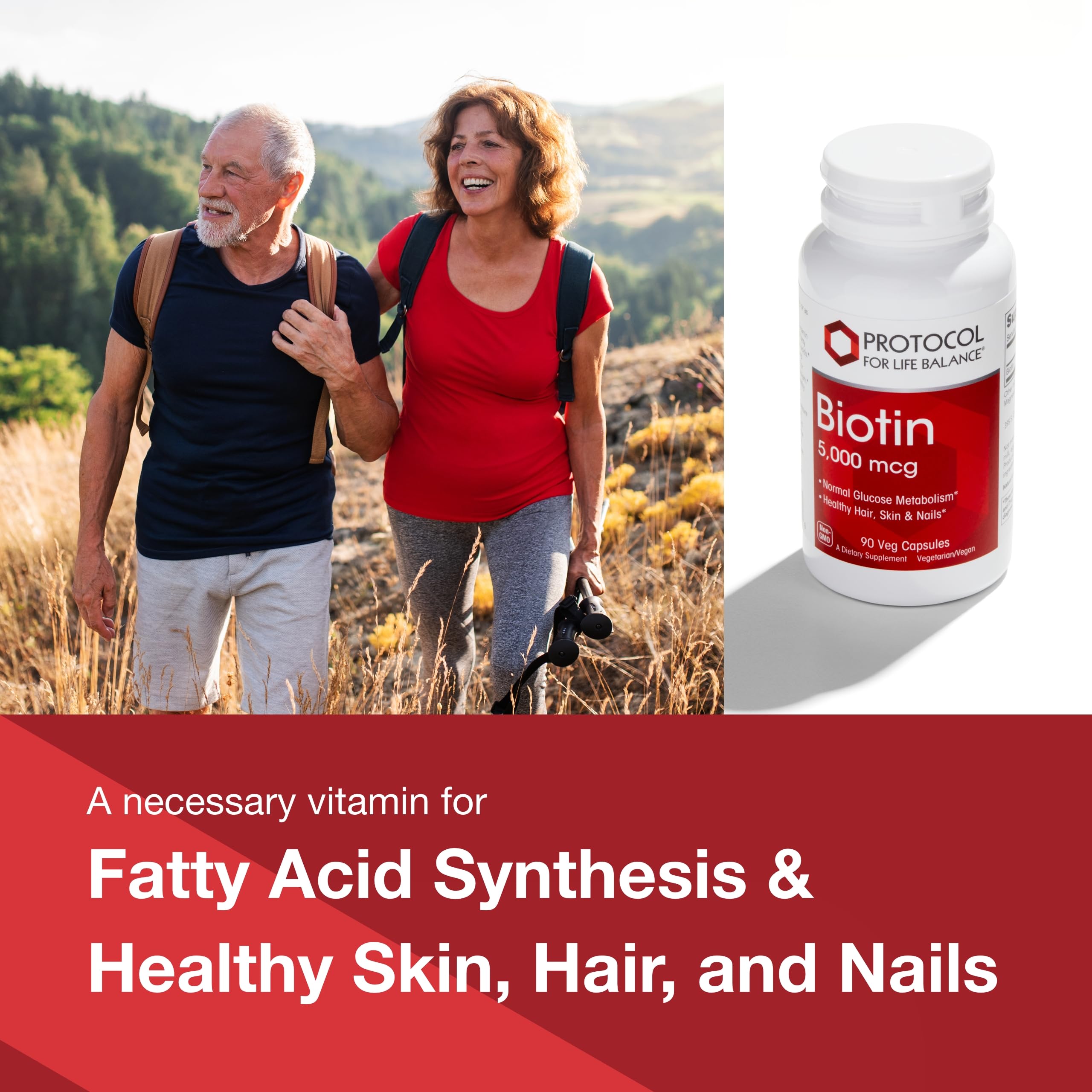 PROTOCOL FOR LIFE BALANCE Biotin capsules on white background for hair and nail support