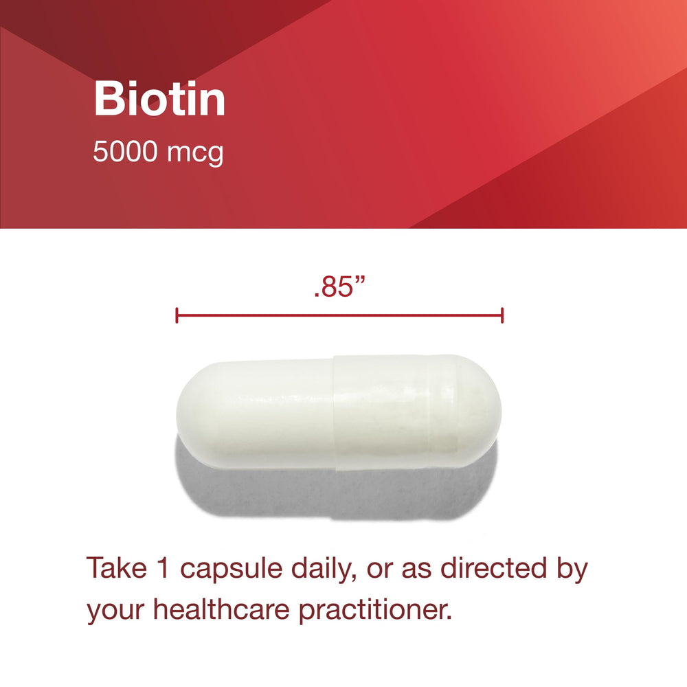 Hair close-up with PROTOCOL FOR LIFE BALANCE Biotin capsules suggesting scalp wellness