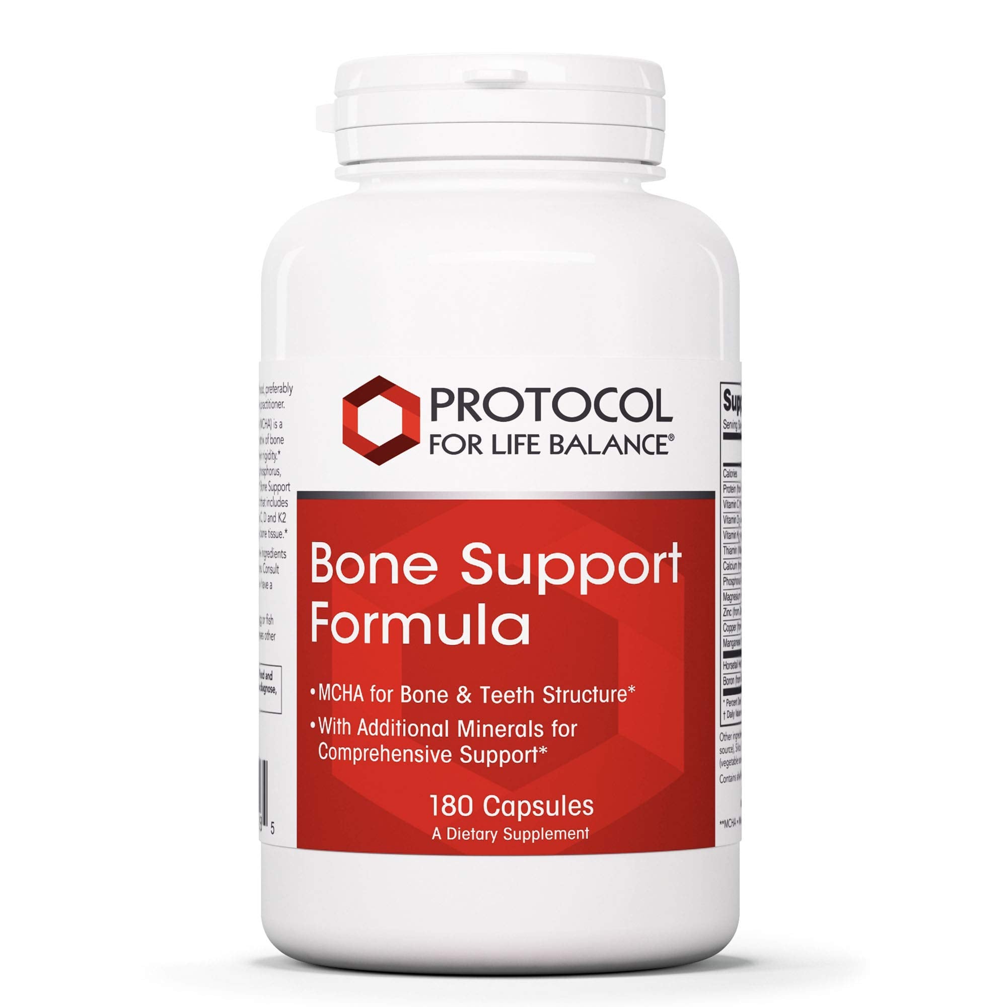 Protocol for Life Balance Bone Support Formula bottle front view highlights daily bone wellness