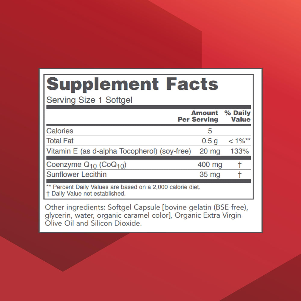 PROTOCOL FOR LIFE BALANCE CoQ10 bottle back view detailing halal and egg-free status