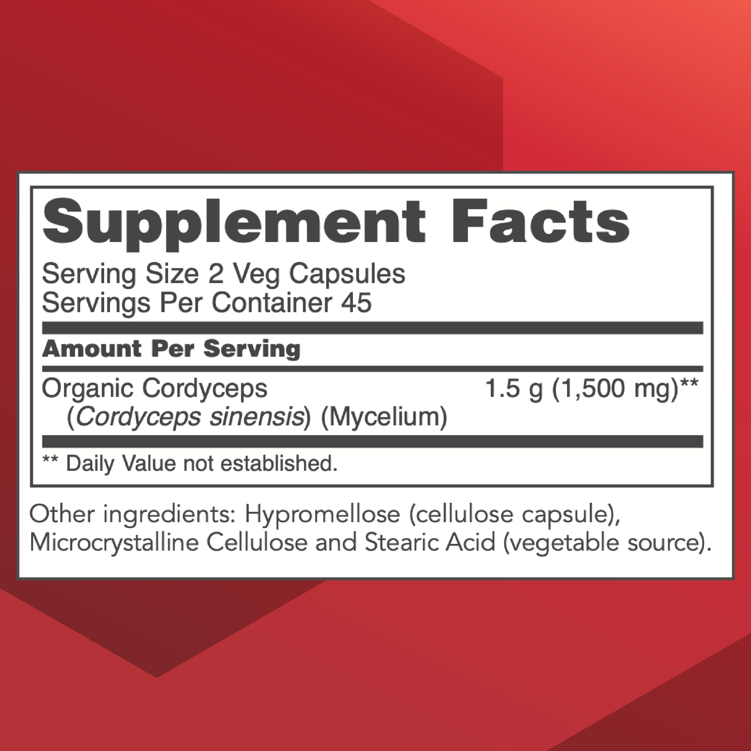 PROTOCOL FOR LIFE BALANCE Cordyceps 750mg capsules close-up highlighting vegan non-GMO formula