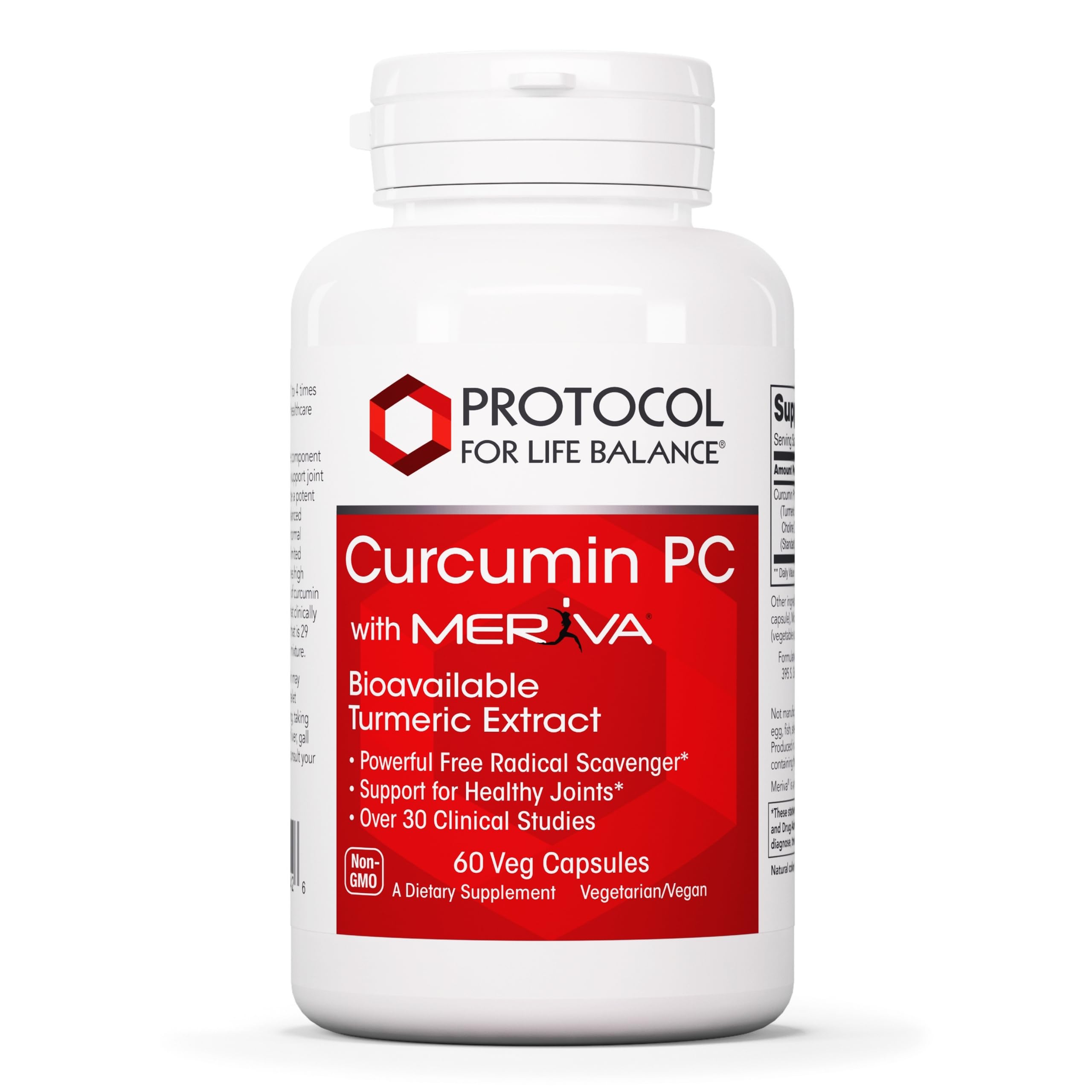 PROTOCOL FOR LIFE BALANCE Curcumin PC bottle front shows absorbable turmeric formulation