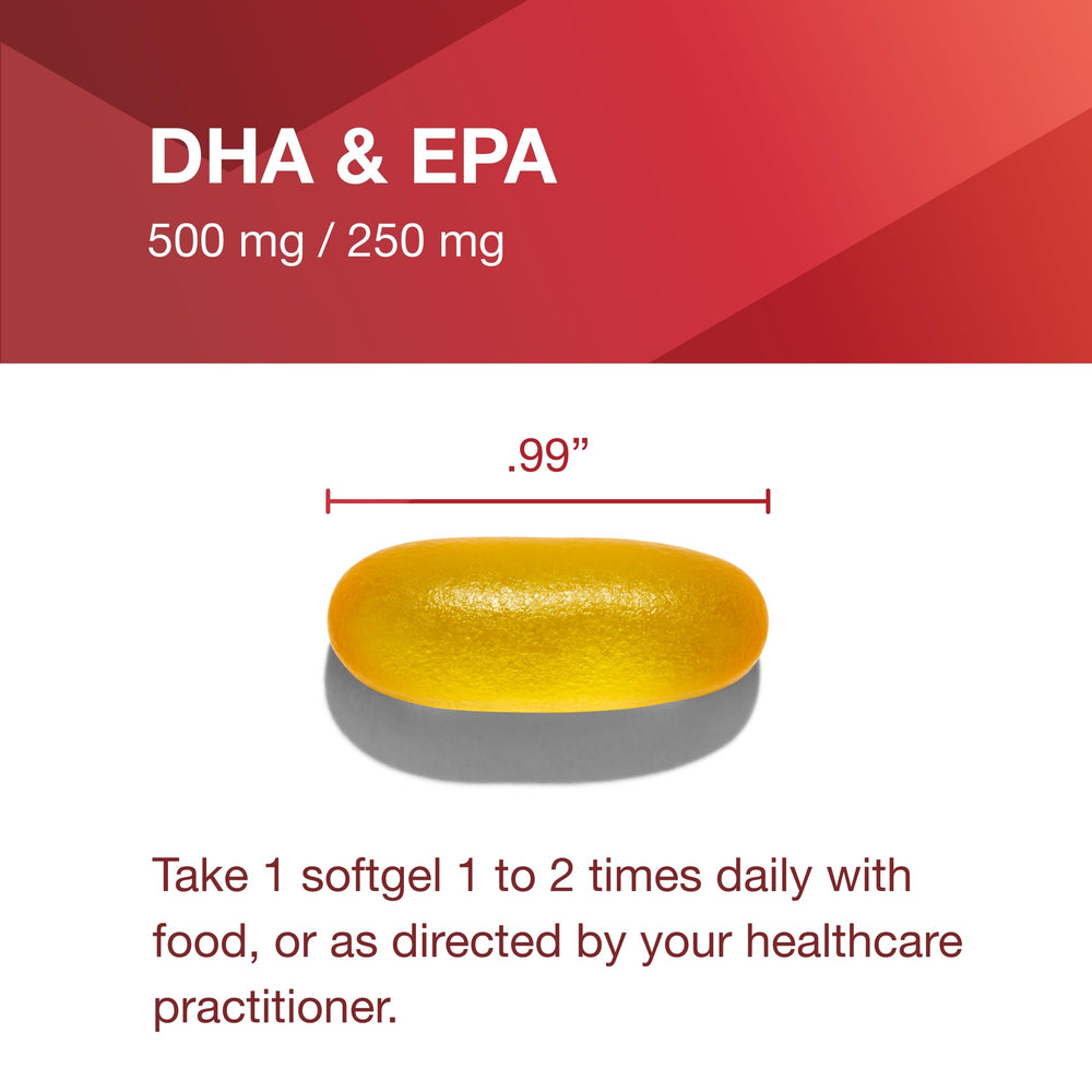 PROTOCOL FOR LIFE BALANCE DHA-500 close-up of nutrient facts panel
