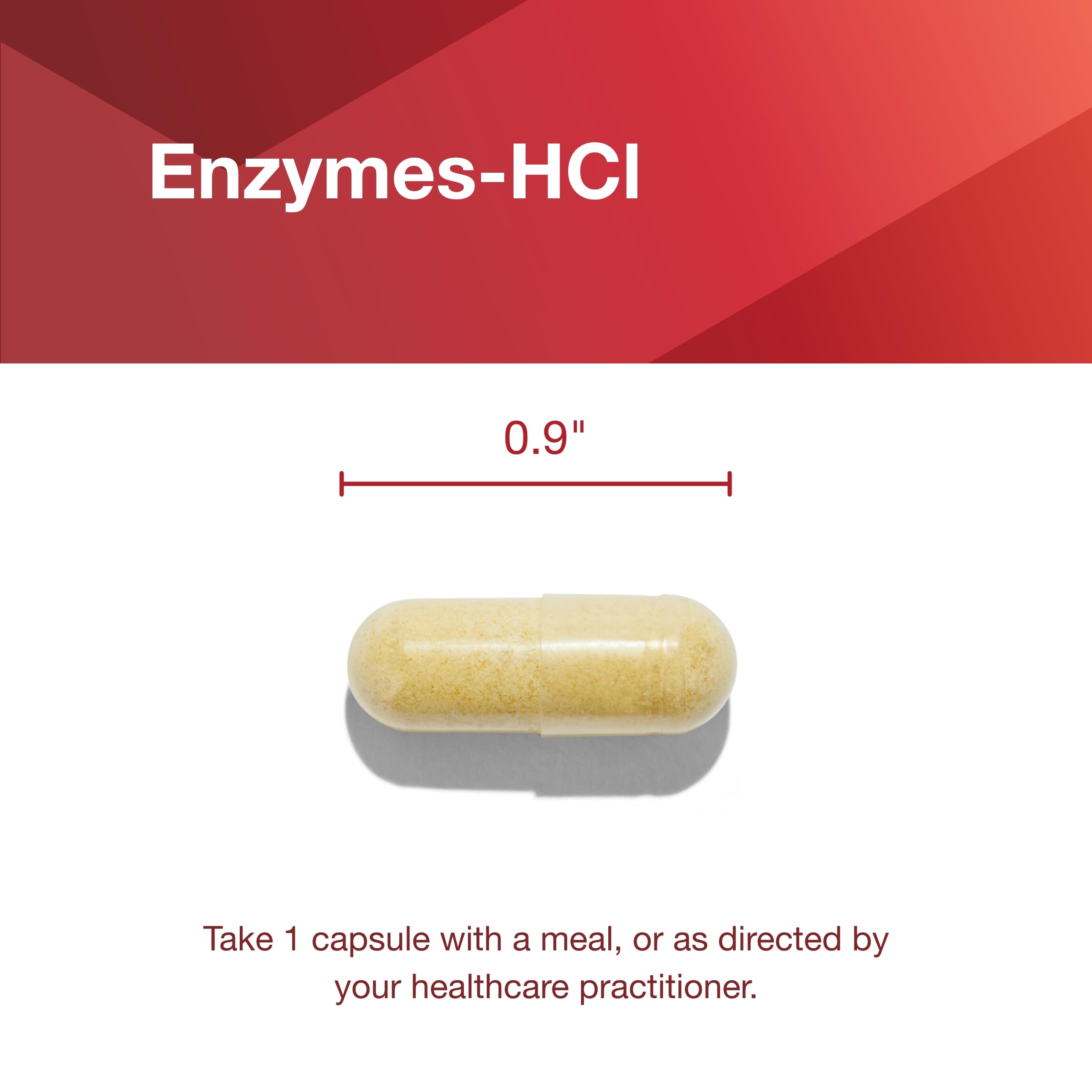 PROTOCOL FOR LIFE BALANCE Enzymes-HCl bottle on kitchen counter in natural light