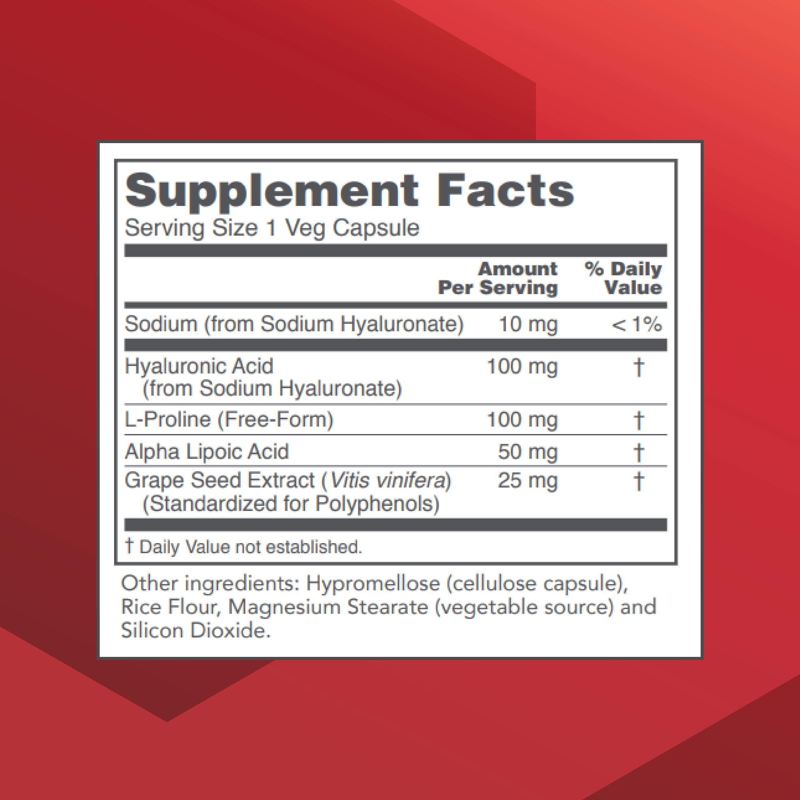 Protocol For Life Balance hyaluronic acid capsules closeup emphasizes pure capsules for daily joint support.