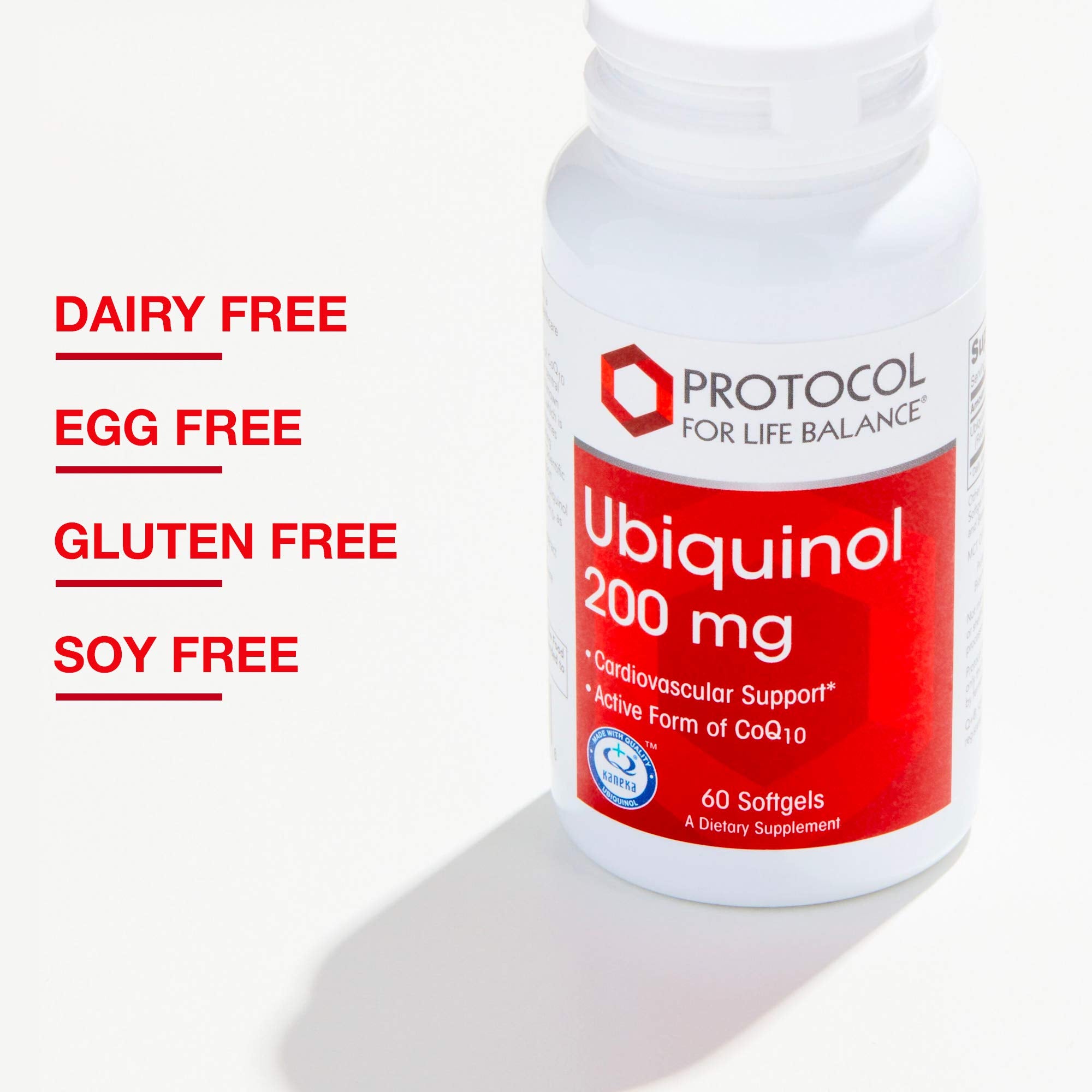 Protocol For Life Balance ingredients panel detailing CoQ10 ubiquinol benefits