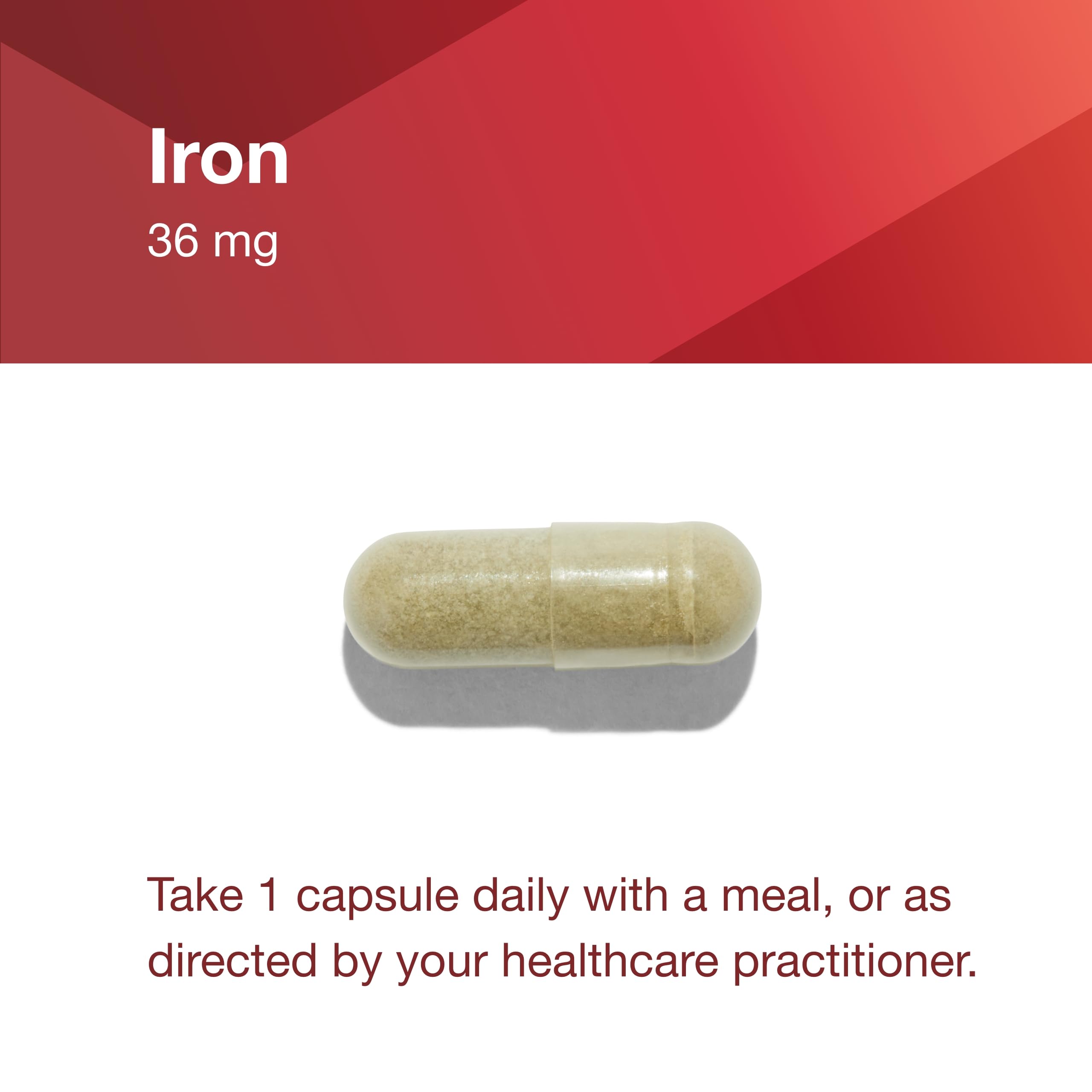 Protocol for Life Balance Iron 36mg daily routine with capsules in lifestyle setting.