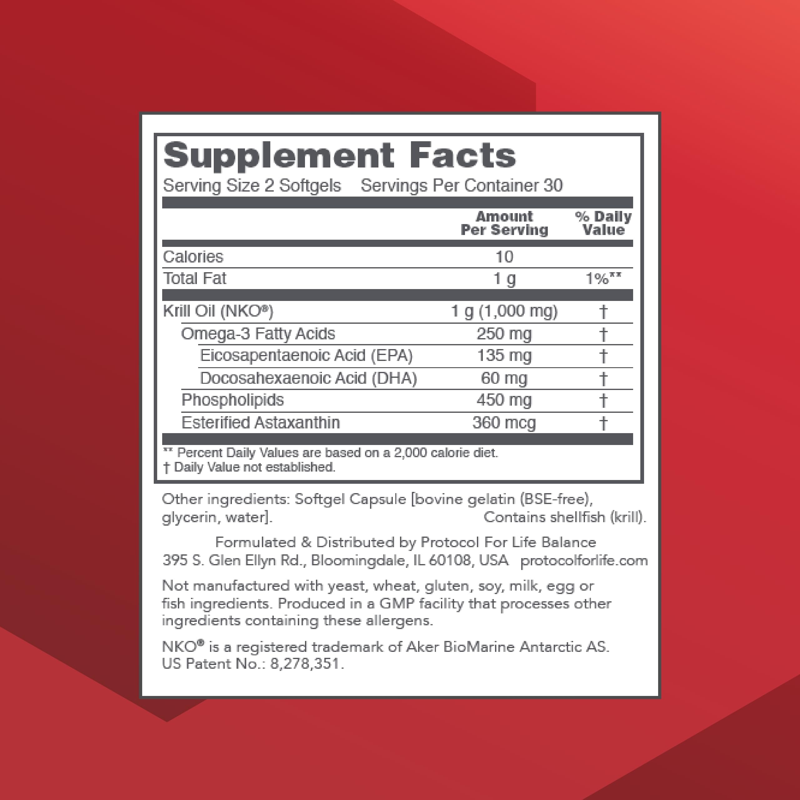 Protocol for Life Balance krill oil softgels for easy daily DHA and EPA intake.