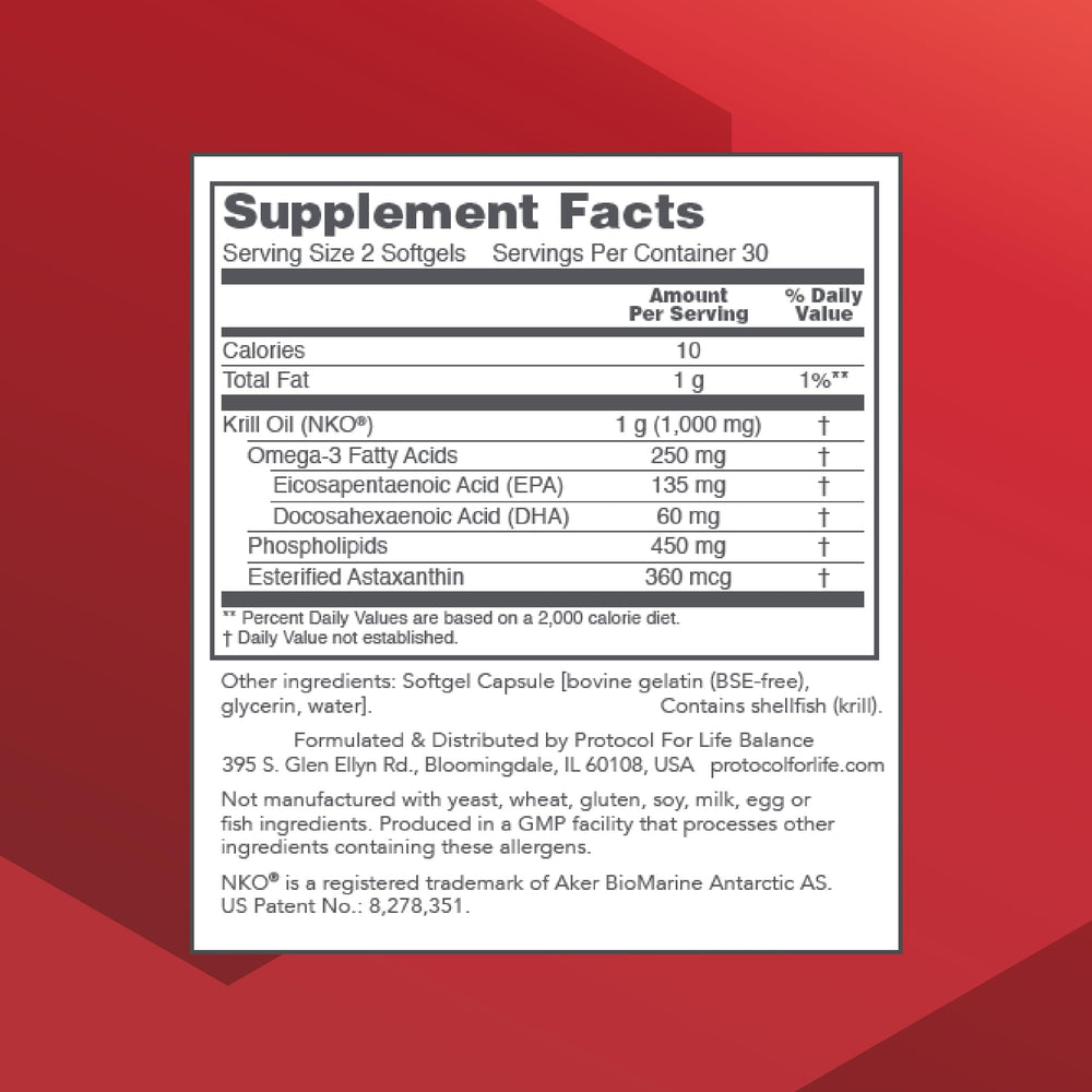Protocol for Life Balance krill oil softgels for easy daily DHA and EPA intake.