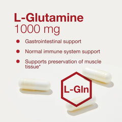 PROTOCOL FOR LIFE BALANCE L-Glutamine bottle on counter hints at daily immune support.