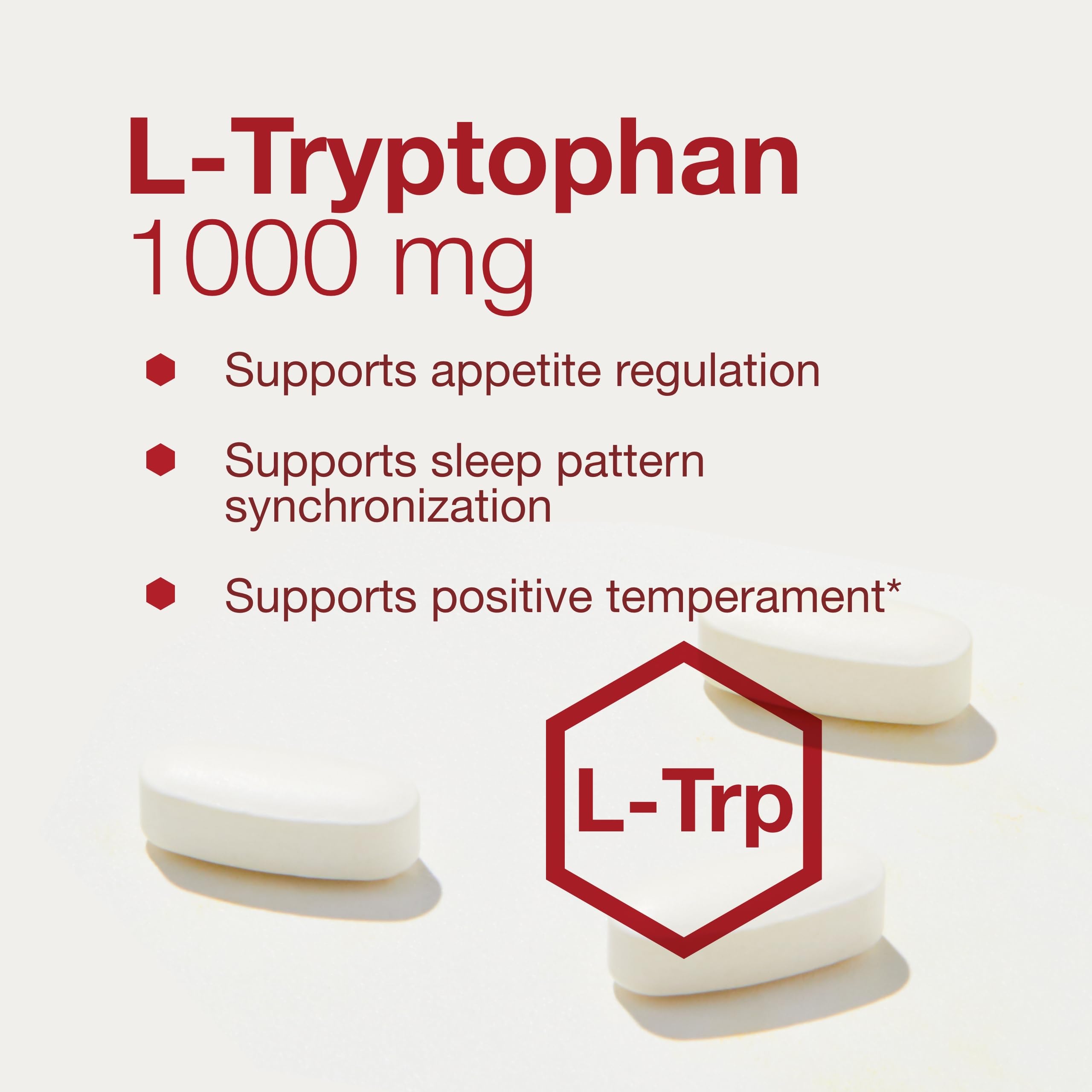 Packaging box for Protocol for Life Balance L-Tryptophan supplement.