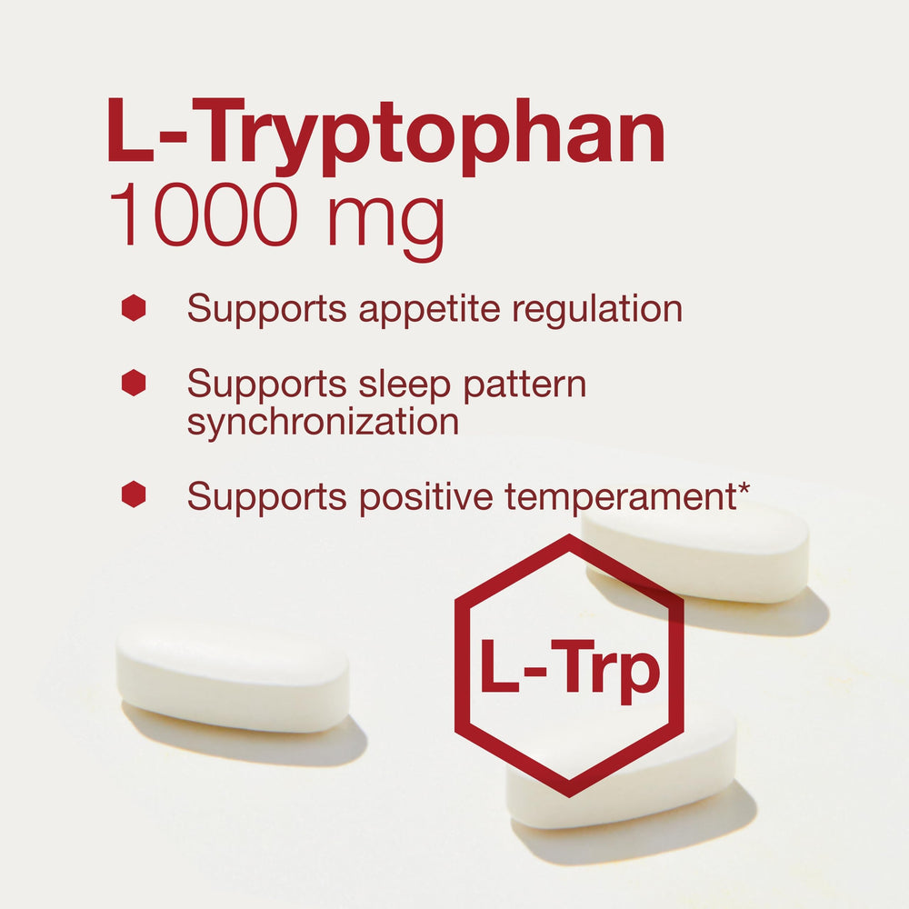 Packaging box for Protocol for Life Balance L-Tryptophan supplement.