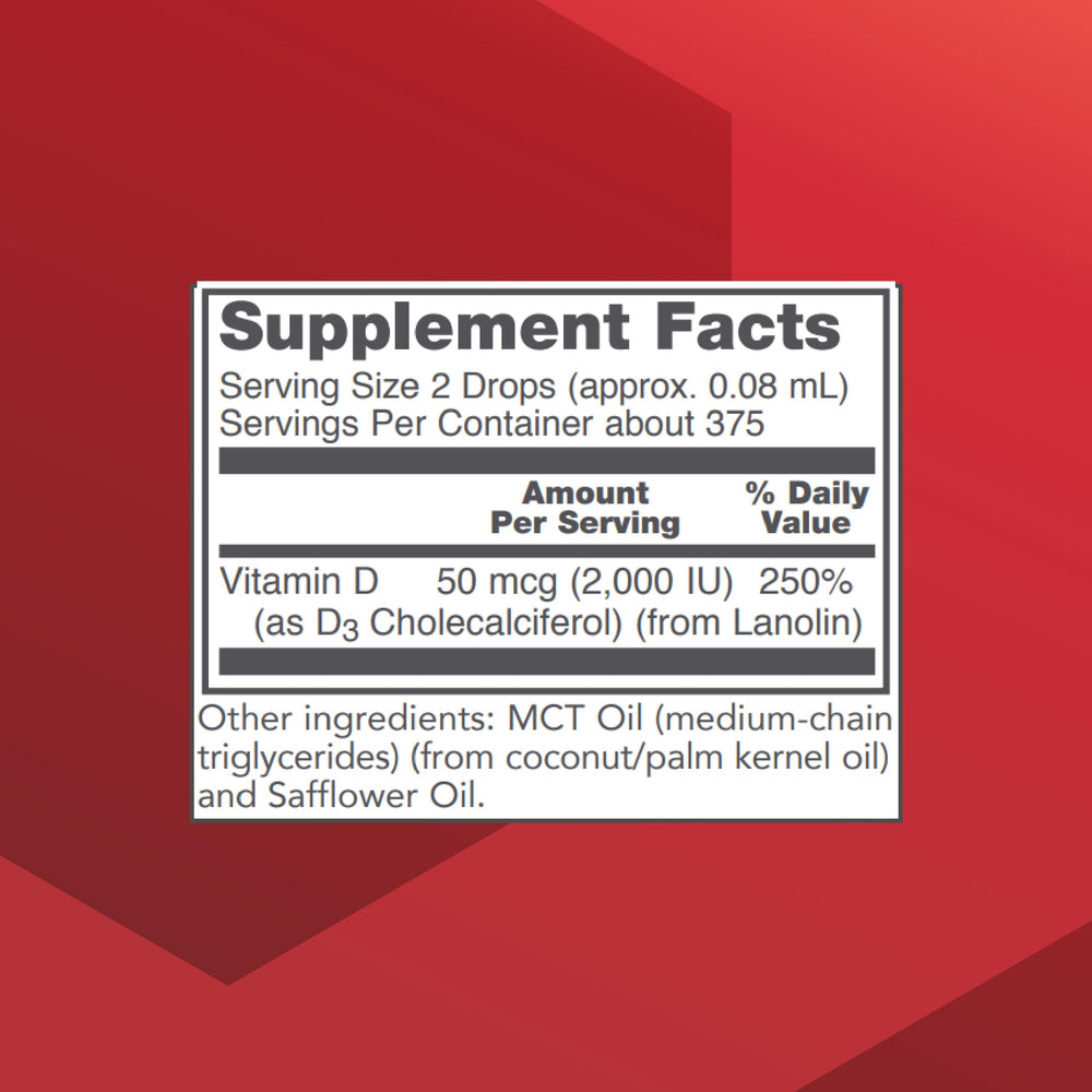 PROTOCOL FOR LIFE BALANCE liquid D3 dropper dispensing a 2,000 IU serving