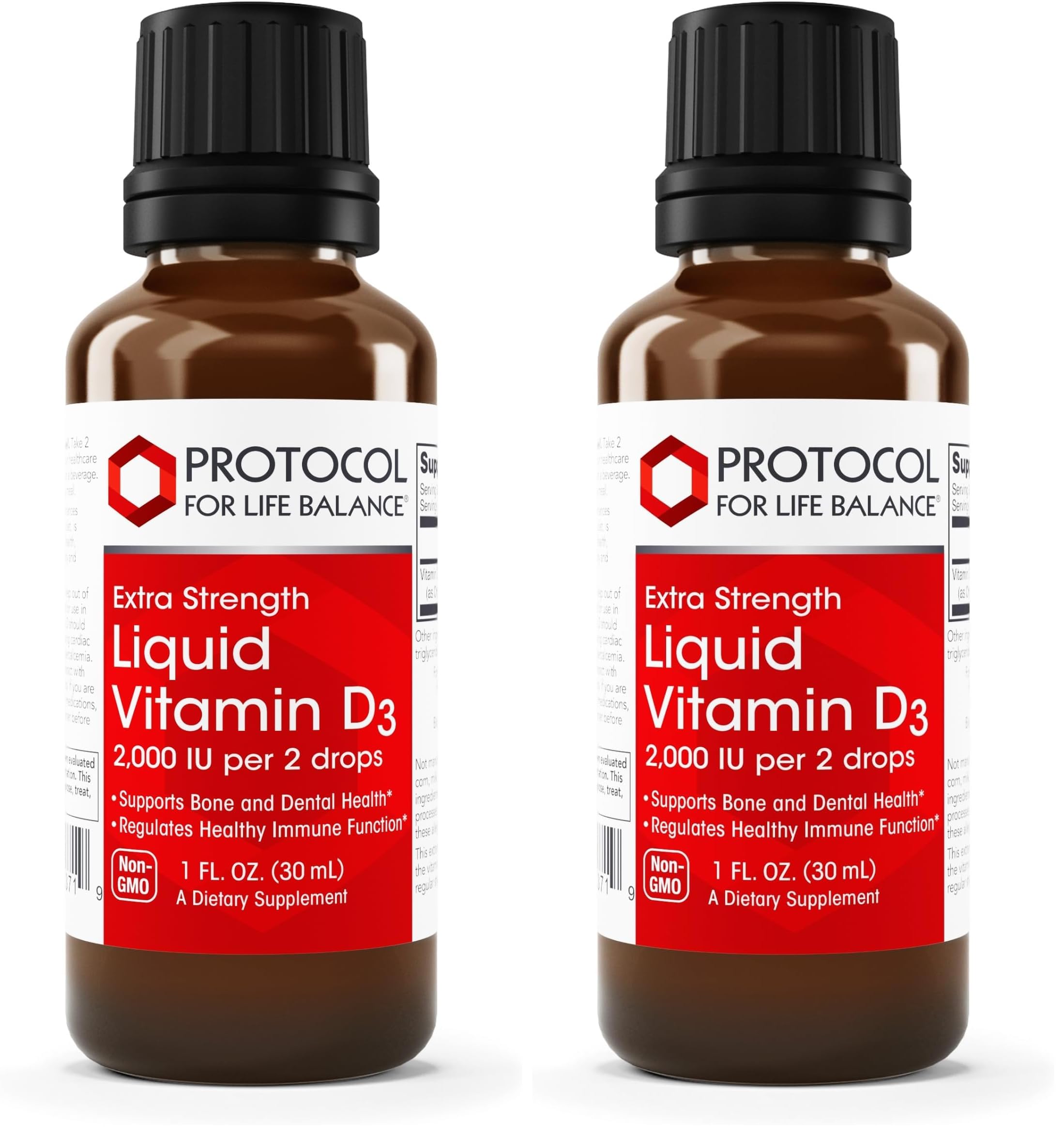 Protocol For Life Balance liquid Vitamin D3 bottle with dosage label
