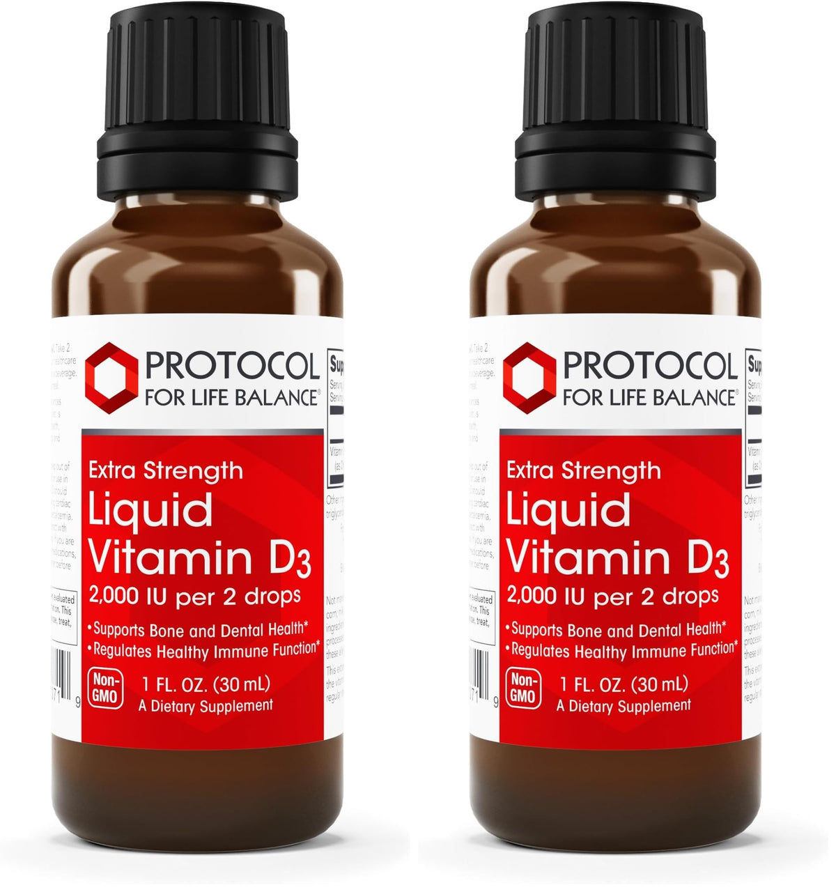 Protocol For Life Balance liquid Vitamin D3 bottle with dosage label