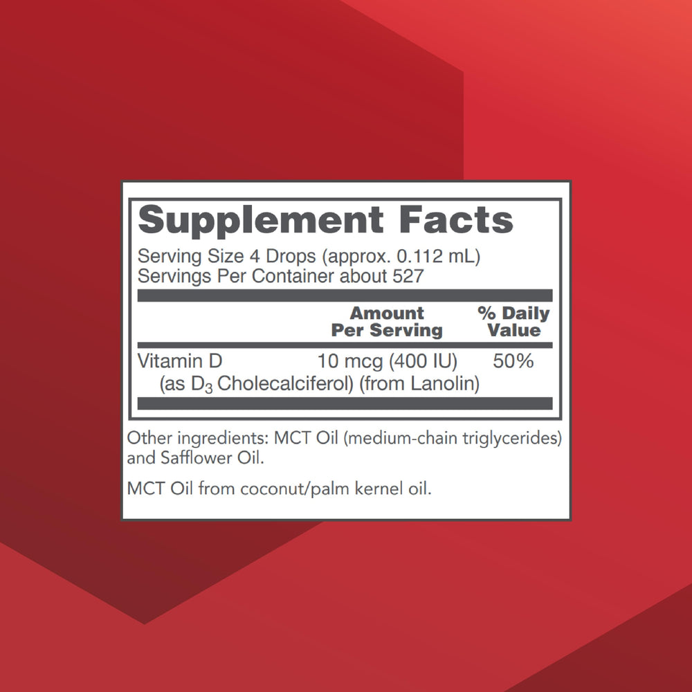 Protocol For Life Balance liquid vitamin D3 dropper enables precise dosing on the go.