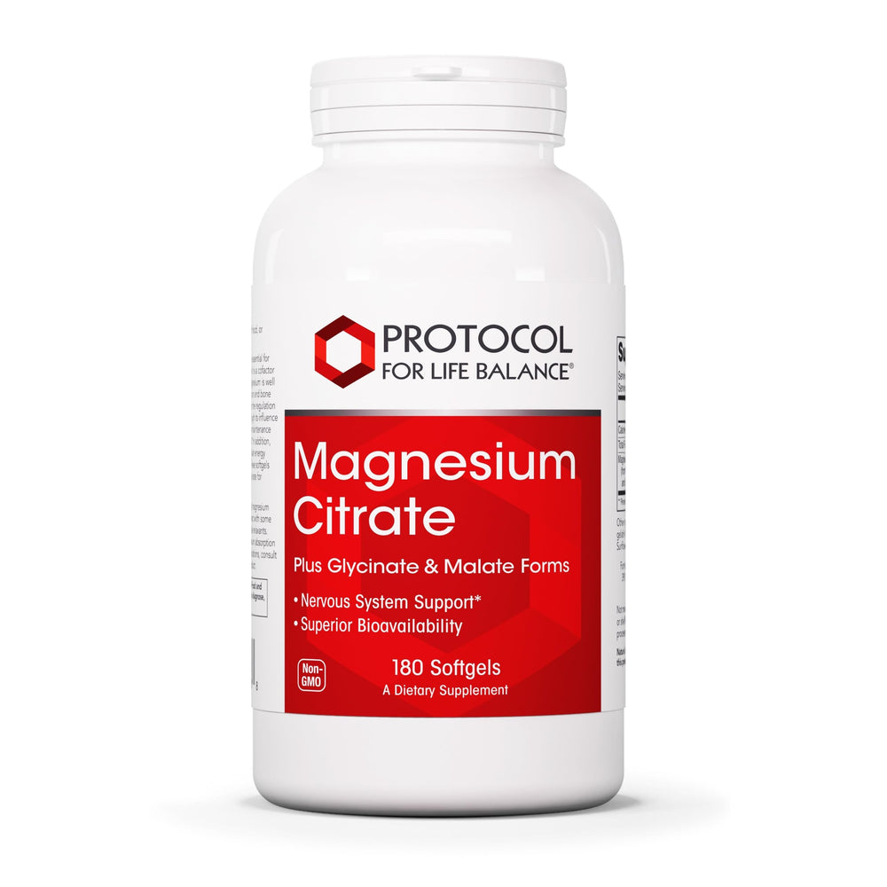 PROTOCOL FOR LIFE BALANCE magnesium softgels bottle supports daily mineral intake