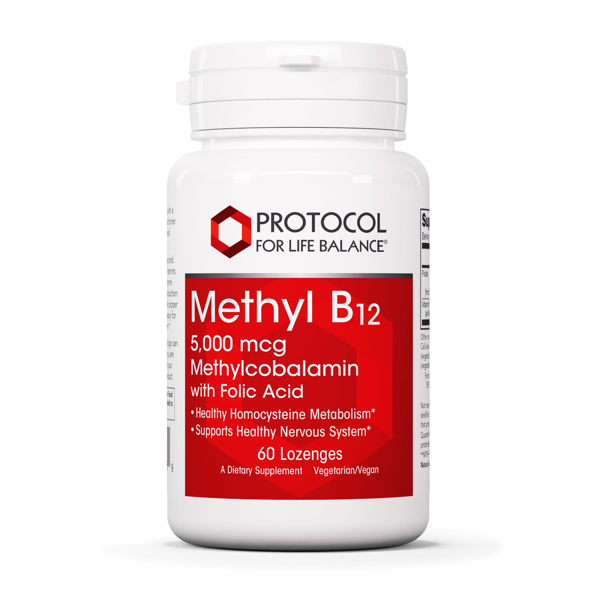 Protocol for Life Balance methyl B12 lozenge bottle for daily support