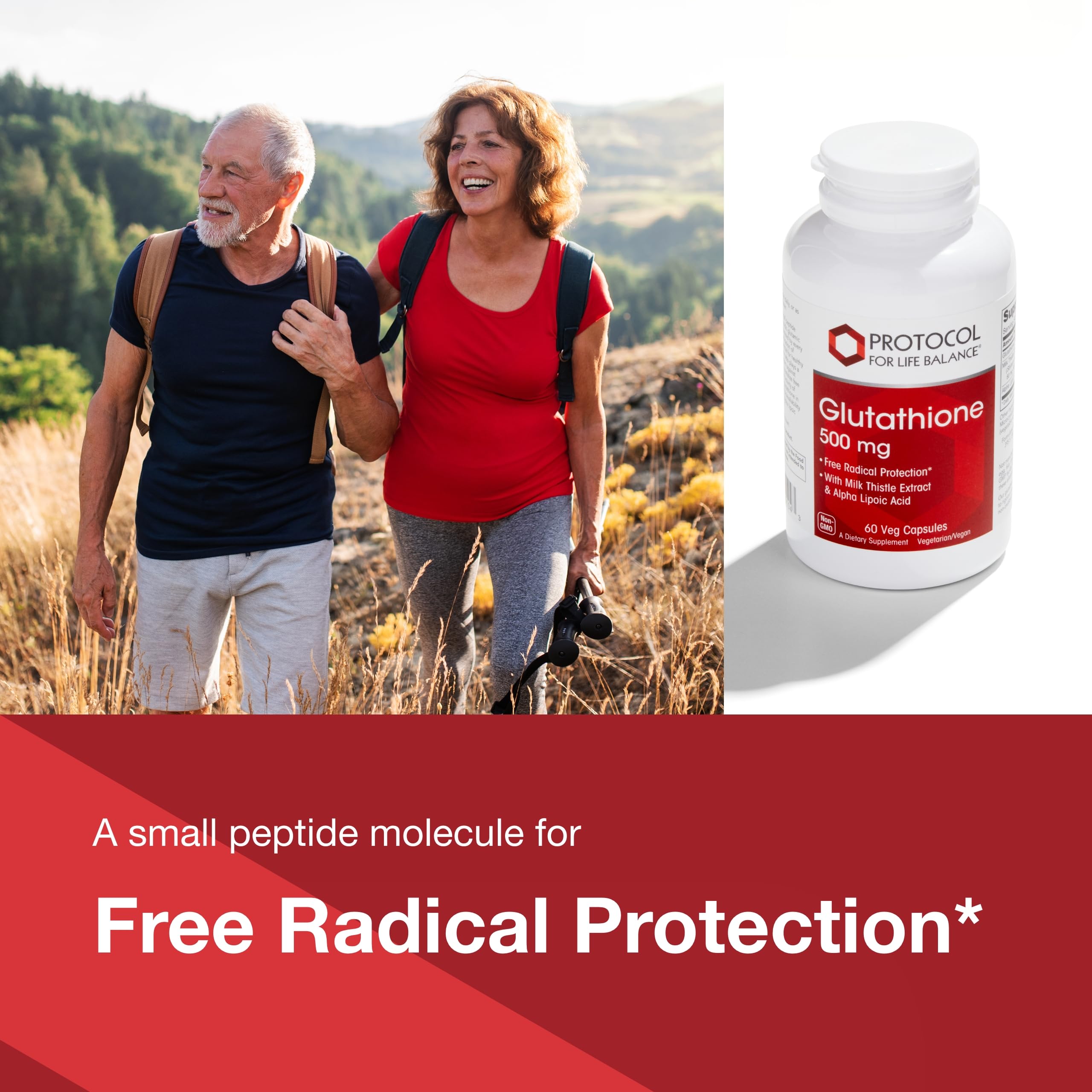 PROTOCOL FOR LIFE BALANCE milk thistle extract highlights herbal support alongside glutathione.