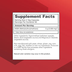 PROTOCOL FOR LIFE BALANCE MSM capsules closeup for convenient vegan non-GMO supplement