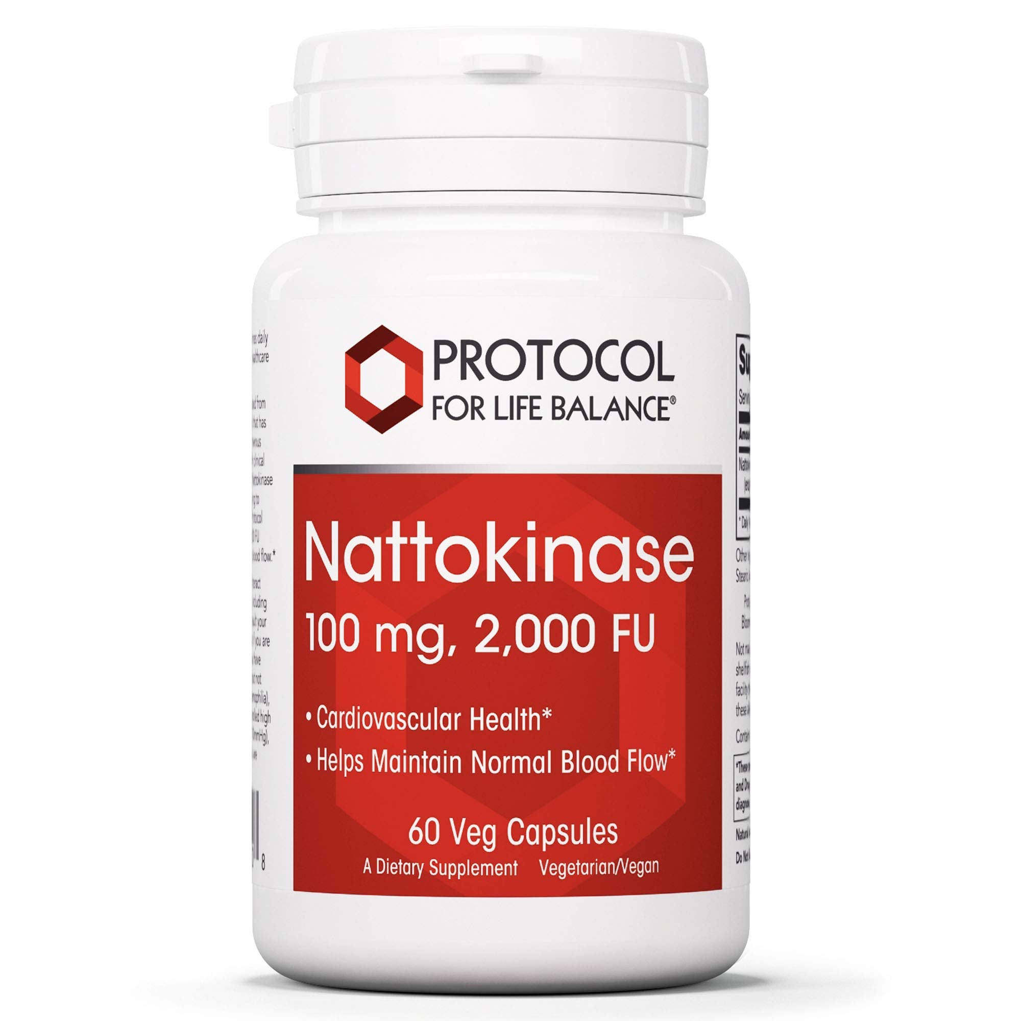 Protocol for Life Balance nattokinase bottle on a kitchen counter suggesting daily use