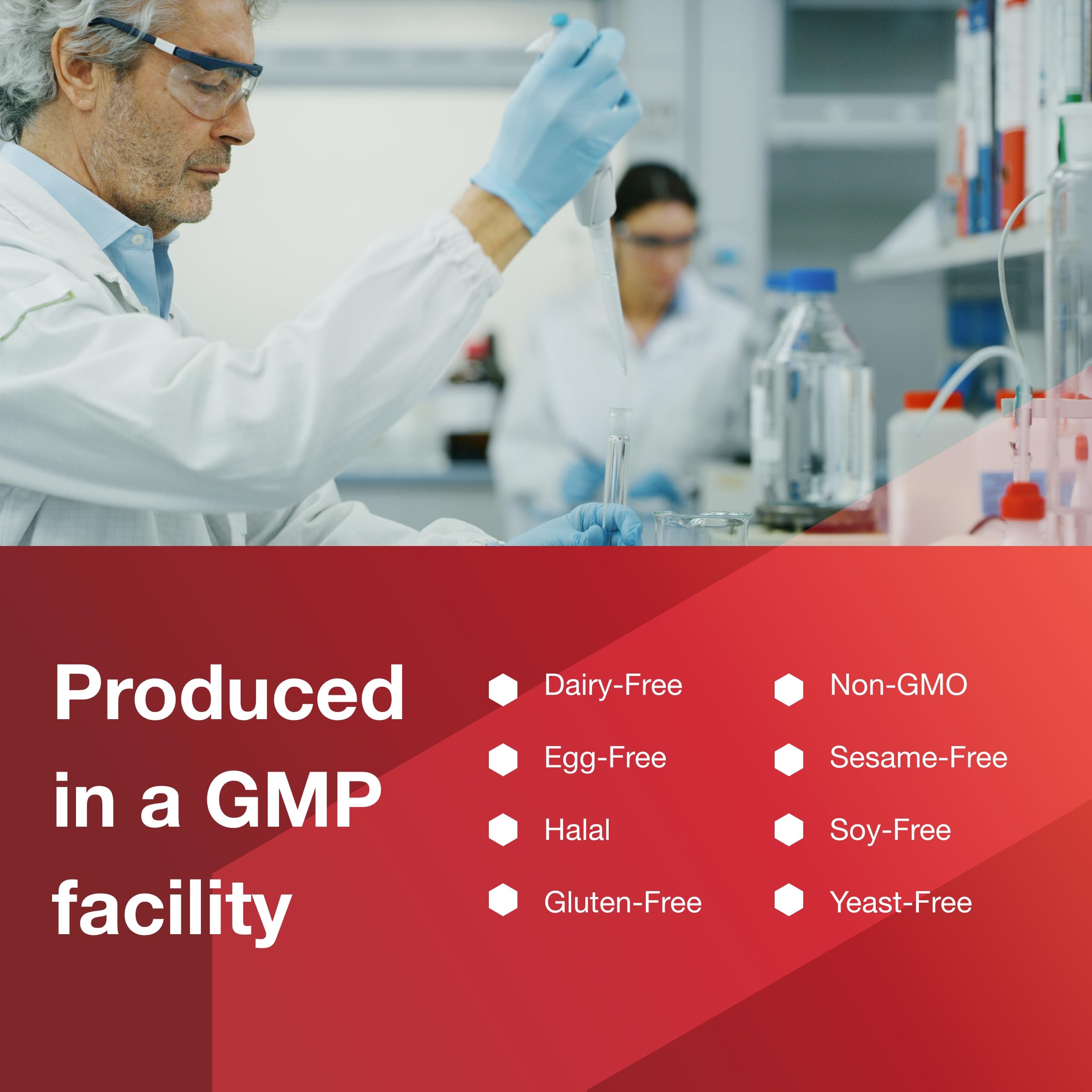 Non-GMO Halal cert seal on Protocol for Life Balance Omega-3 for dietary compatibility.