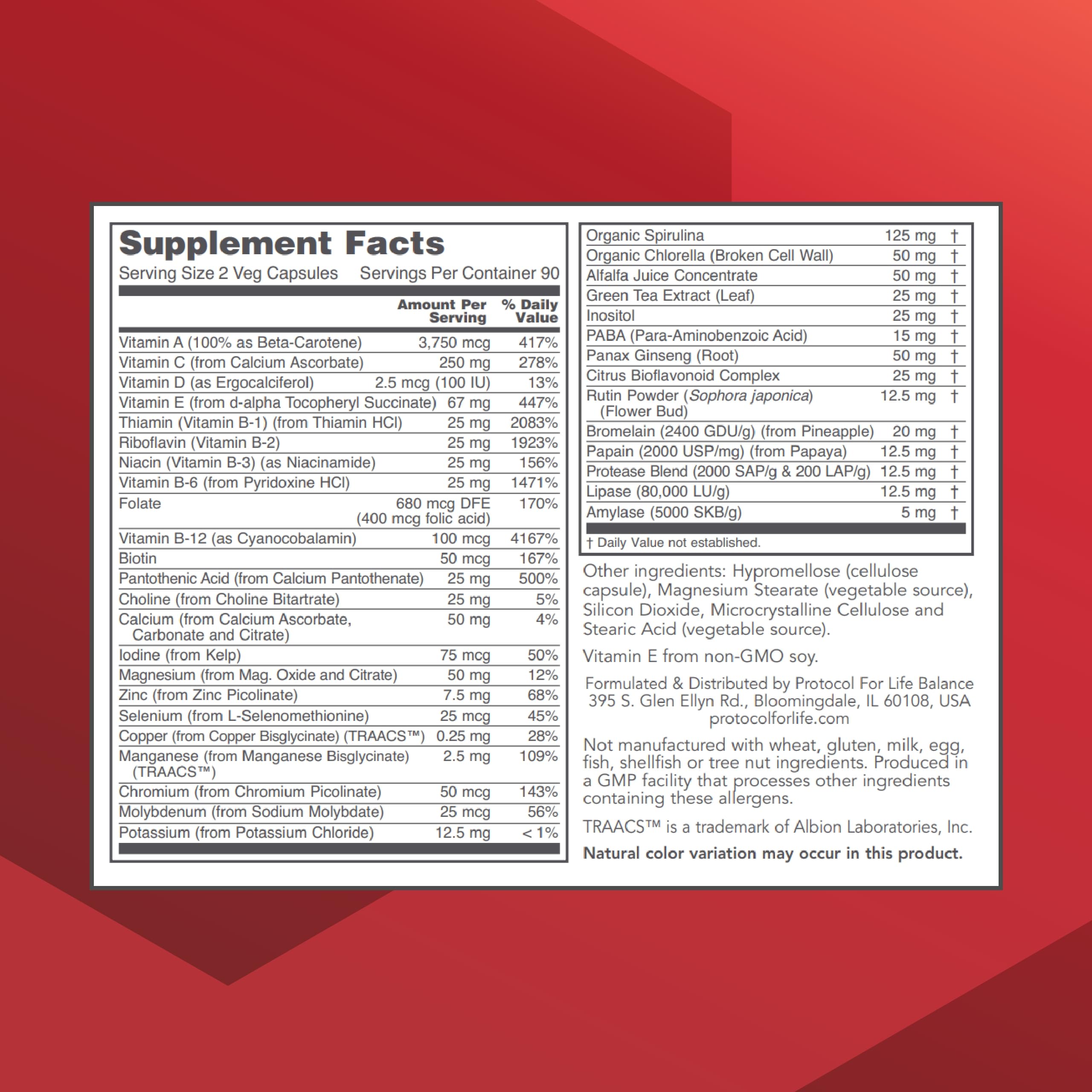 Close-up of Ortho Multi Greens capsules for convenient daily support.