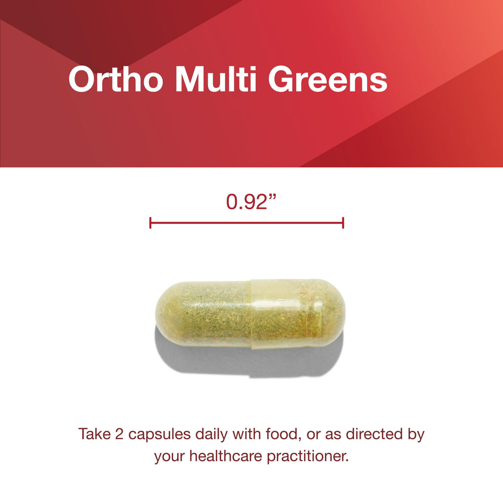 Ortho Multi Greens green-tea extract visual indicating botanical vitality.