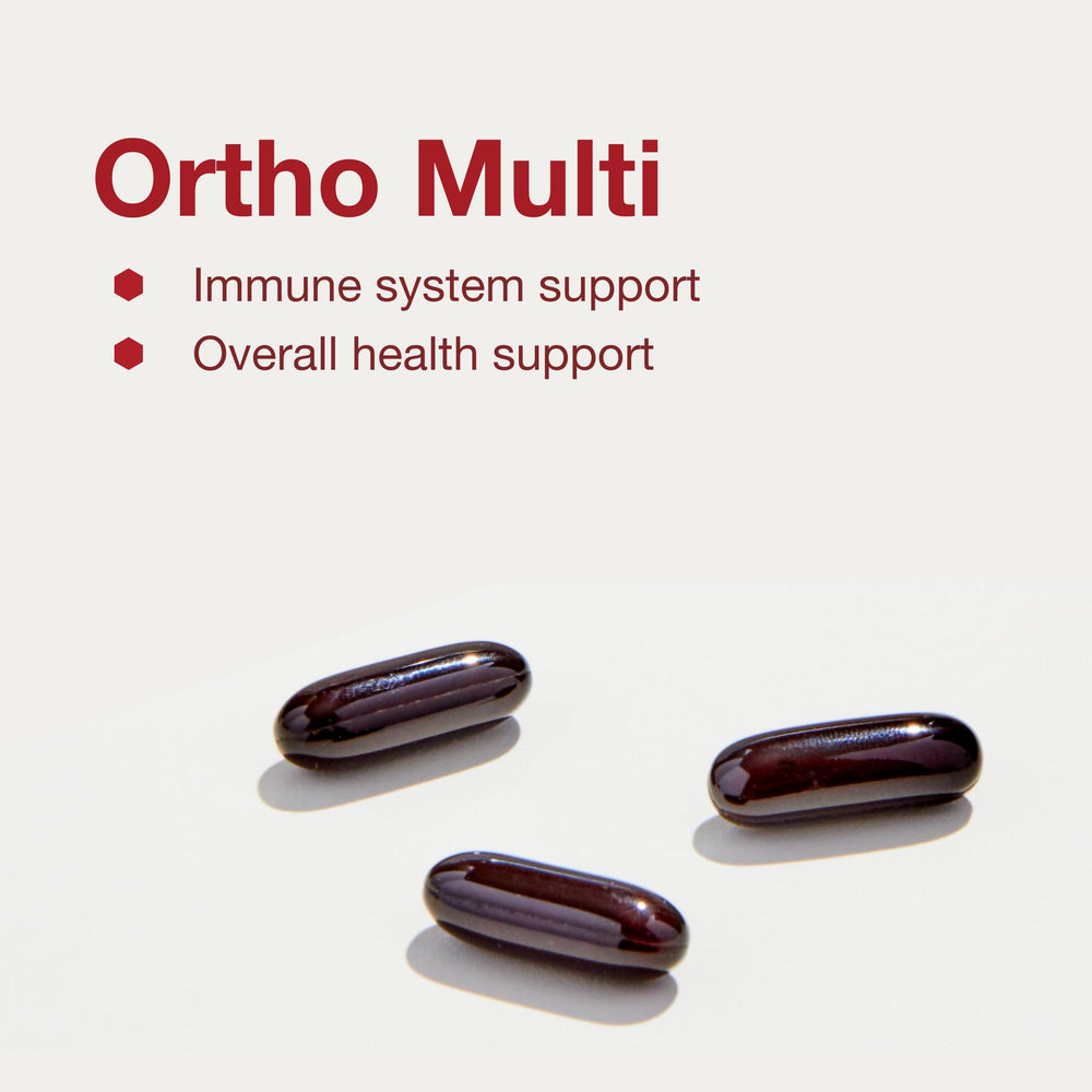 Protocol For Life Balance Ortho Multi softgels being poured for daily use.