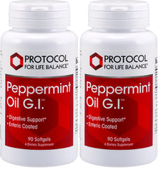 Protocol For Life Balance Peppermint G.I. bottle with enteric-coated softgels for digestive support