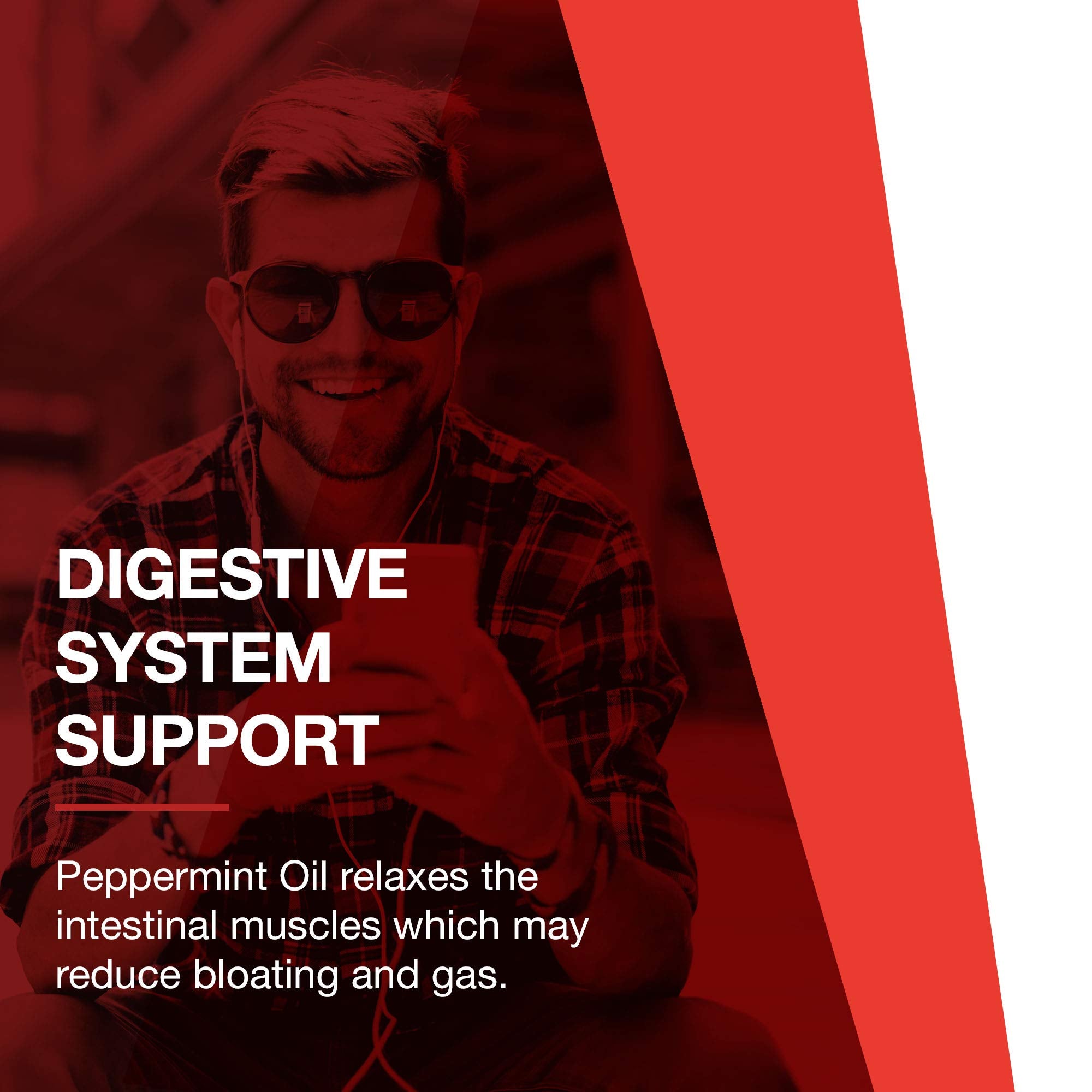 Ginger oil imagery complements Peppermint G.I. visuals for digestive support